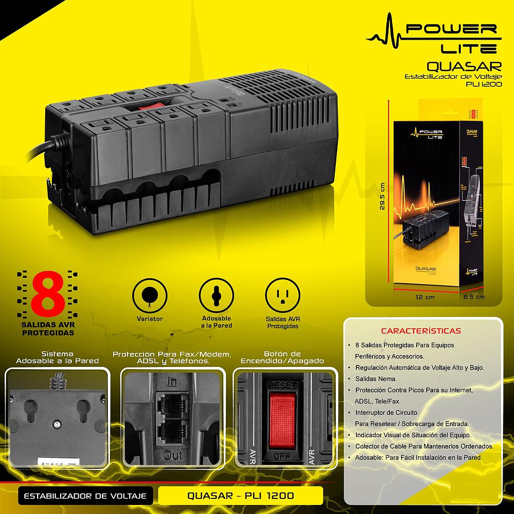 ESTABILIZADOR ALTAIR AVR PLI1100 1100VA/550W 8SALIDAS POWER LITE