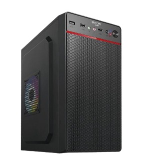 GABINETE GAMER PSU 200W CADET ENC 1002  (D:27.5cm W:16.5cm H:35cm) HD AUDIO 8CM ENKORE