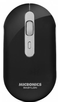 MOUSE WIFI RECARGABLE BABYLON BLACK MIC M721-3M MICRONICS