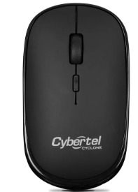MOUSE WIFI RECARGABLE CYCLONE BLACK CYB M500-3m CYBERTEL