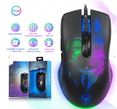 MOUSE GAMER USB ANONIMUS MIC GM859 RGB 7B 7200DPI MICRONICS