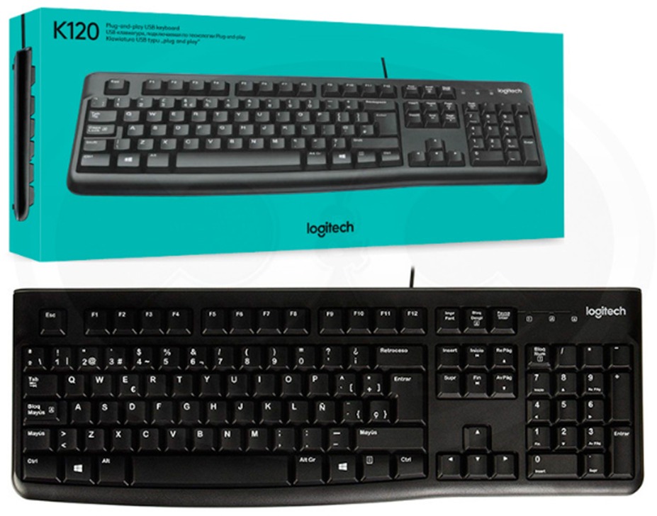TECLADO CON CABLE K120 USB SP BLACK (PN 920-004422) LOGITECH GAR: 1 MES.