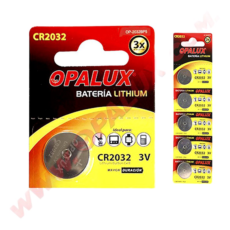 PILA CR2032 OP-2032PB5 LITHIUM 3V venta x UNIDAD OPALUX AREA 6