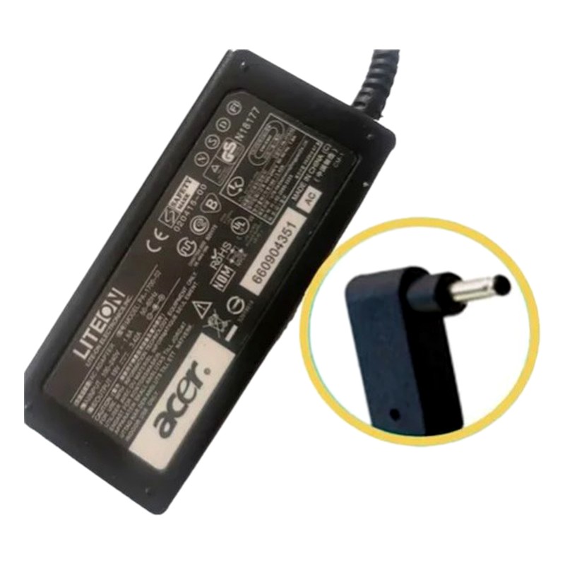 CARGADOR LAPTOP 19V 3.42A FUNTA DELGADA 3.0X1.1 ACER