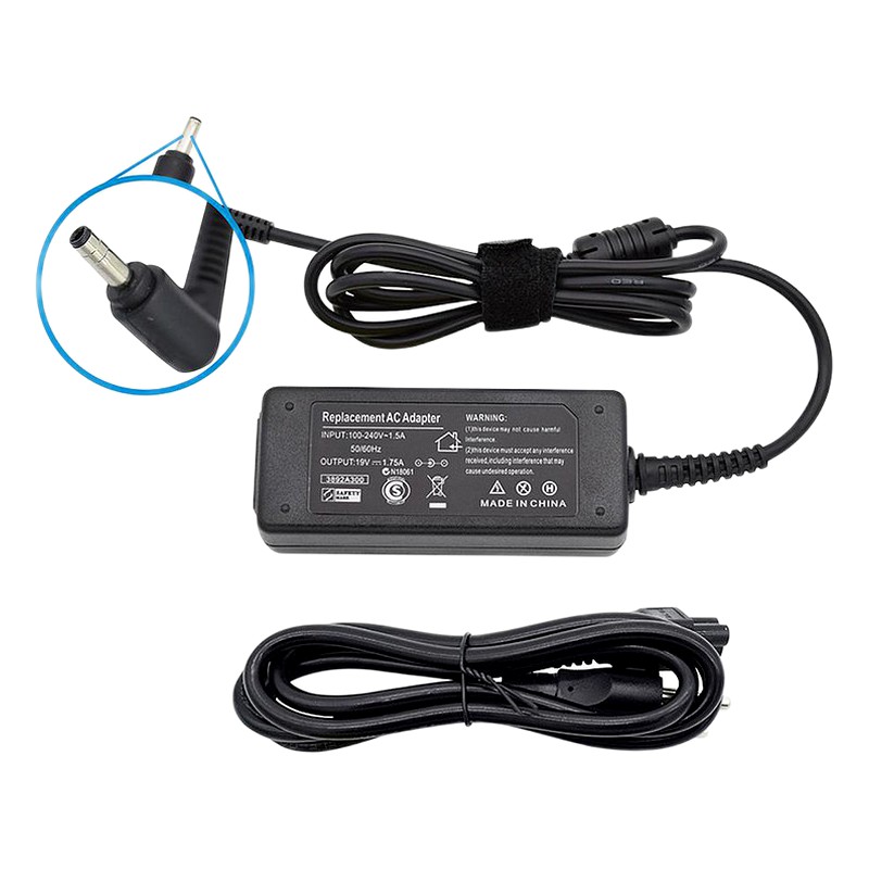 CARGADOR LAPTOP ASUS 19V 1.75 PUNTA FINA 4.0*1.35 65W GAR: 3 MESES