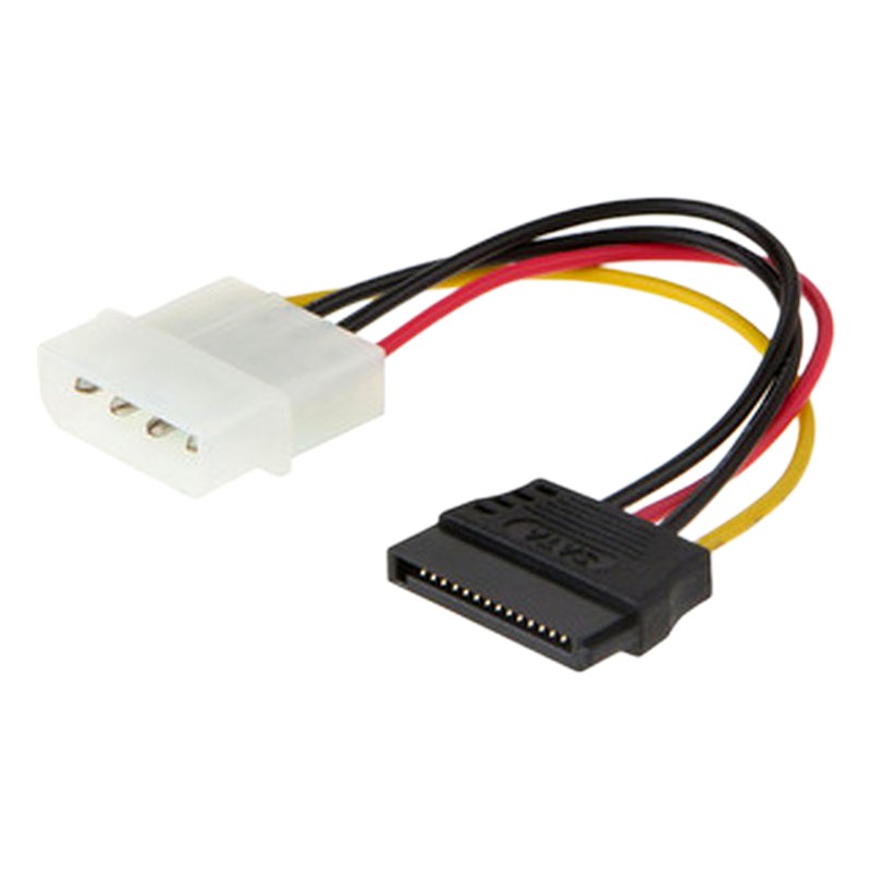 CABLE ADAPTADOR (Molex macho a conector SATA hembra HDD/SSD, 2 x 15 cm)