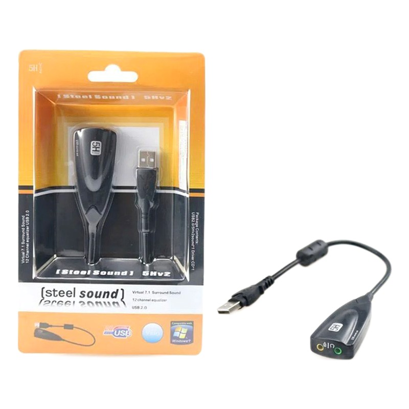 ADAPTADOR USB A SONIDO SOUND 3D 7.1 CON CABLE EXTERNO STEEL SOUND