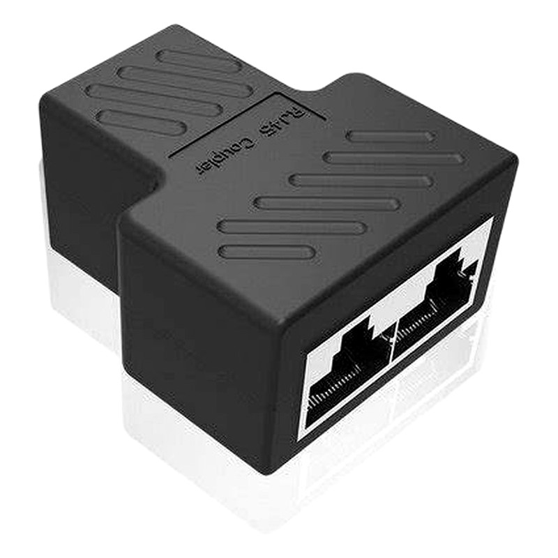 UNION CON DOS ENTRADAS RJ45 NEGRO UN-R3