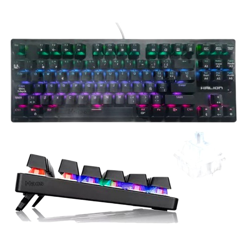 TECLADO GAMER MECANICO ASGARD HA-KG941 PUDDING KEYS RAINBOW HALION 