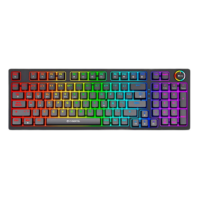 TECLADO GAMER STRIKER 3, CBX K1008-3M RGB  MECANICO 96KEYS BT WIFI RECARGABLE USB CYBERTEL GAR: 03 MESES