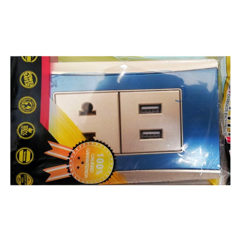 TOMA CORRIENTE EMP. 1 TOMA + 2 USB DSR KUHNK 02-DSR-96 GAR: NO APLICA