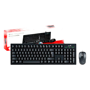 TECLADO KIT GENIUS KB+MS KM-100SE AI COPILOT USB BK  