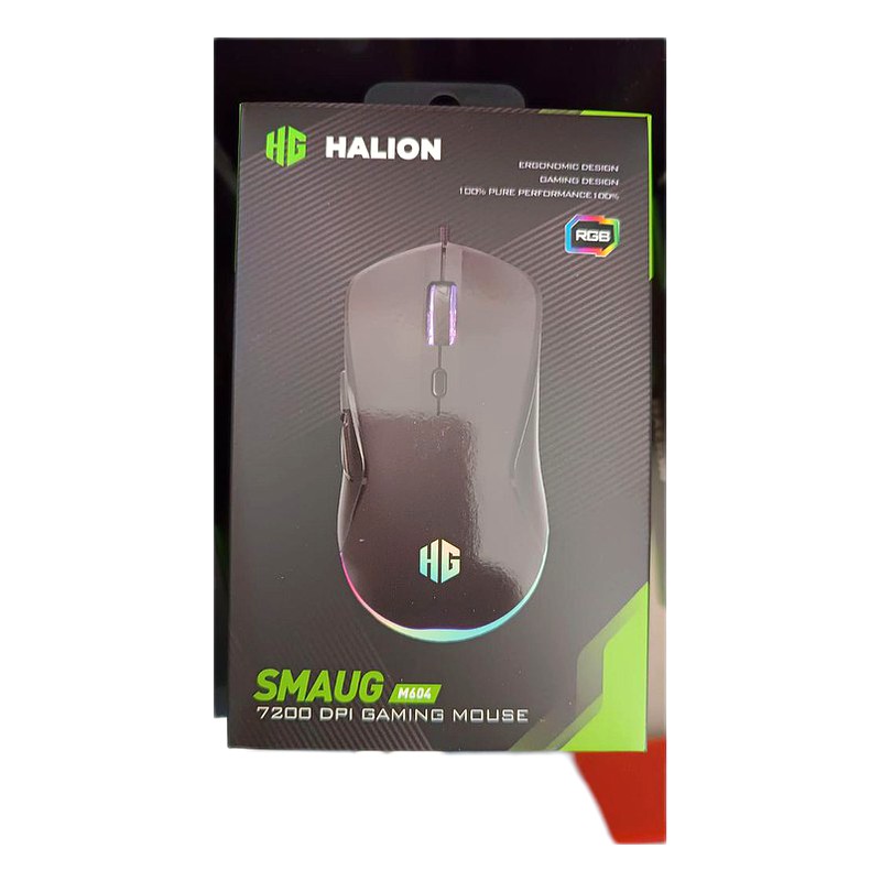 MOUSE USB SMAUG M604 7200DPI 6G RGB HALION
