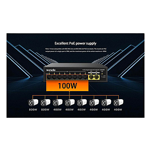 SWITCH 10+8POE PUETOS 100W  SG110PC GIGABITE TENDA GAR: 12 MESES