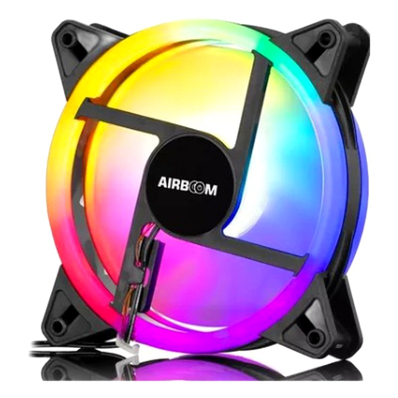 COOLER PARA CASE GAMER  AUREOLA AB111 DOUBLE HALO RAINBOW  AIRBOOM