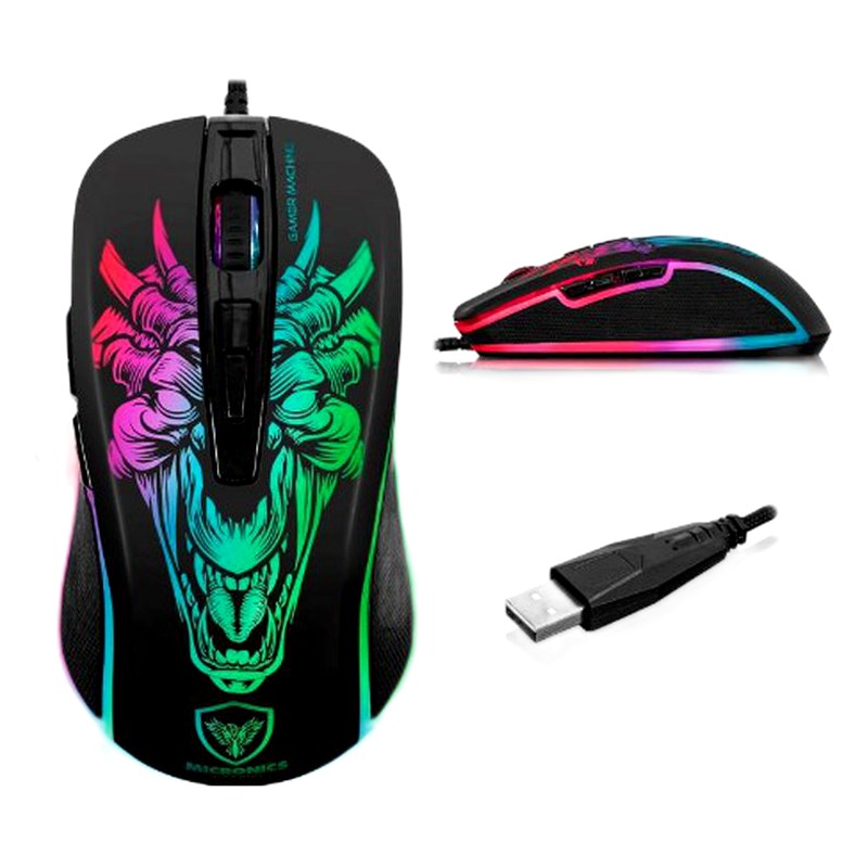MOUSE GAMER USB MIC M816 INFERNO RGB RUNNING 7B 72000DPI MICRONICS