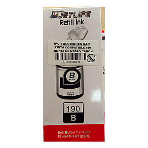 TINTA COMPATIBLE 190BK DE 135 ML NEGRO CANON