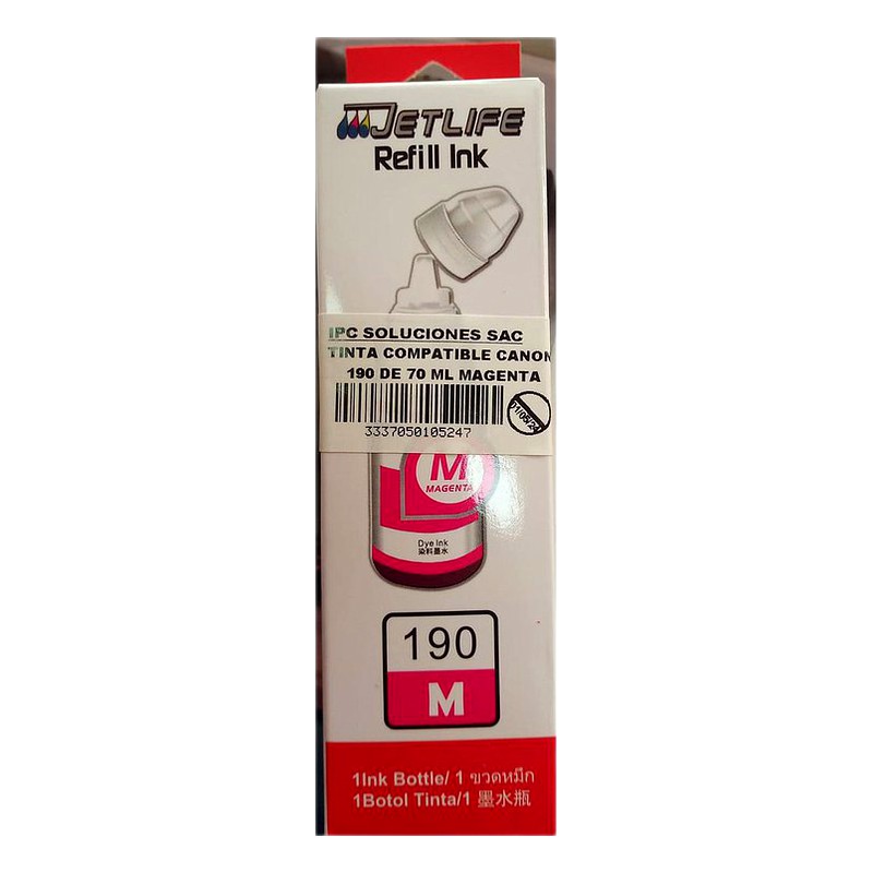 TINTA COMPATIBLE CANON 190 DE 70 ML MAGENTA