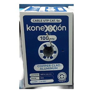 CABLE CCA UTP CAT5 24AWG PVC INTERIORES 305MT GRIS KONEXXION 