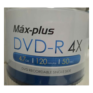 DVD-R MAX PLUS 4.7gb - X 50 Disc *venta x cono de 50
